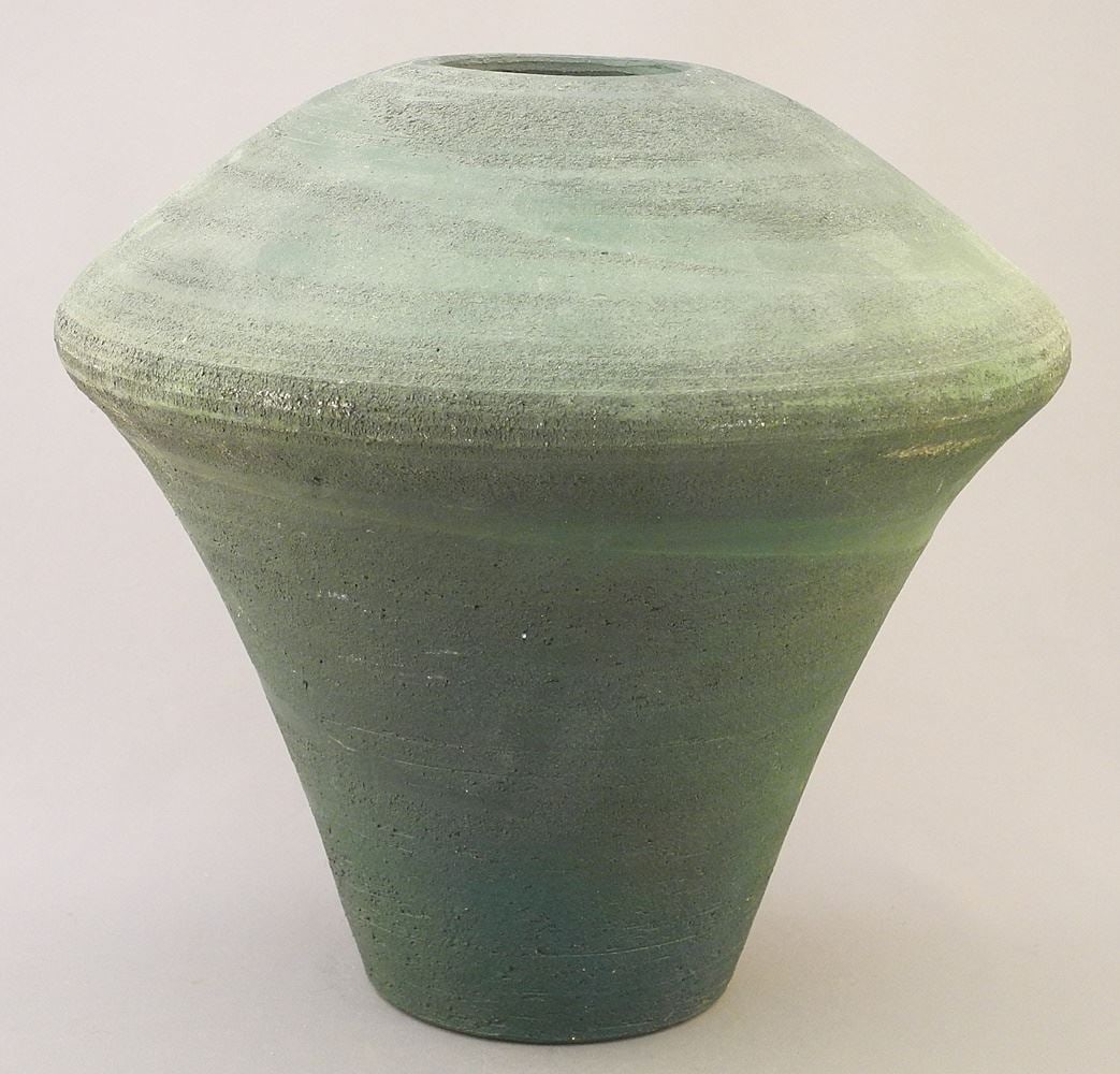 Raku Vase signed F. LoPinto (Alberta)'87, 9"h.: Raku Vase signed F. LoPinto (Alberta)'87, 9"h.