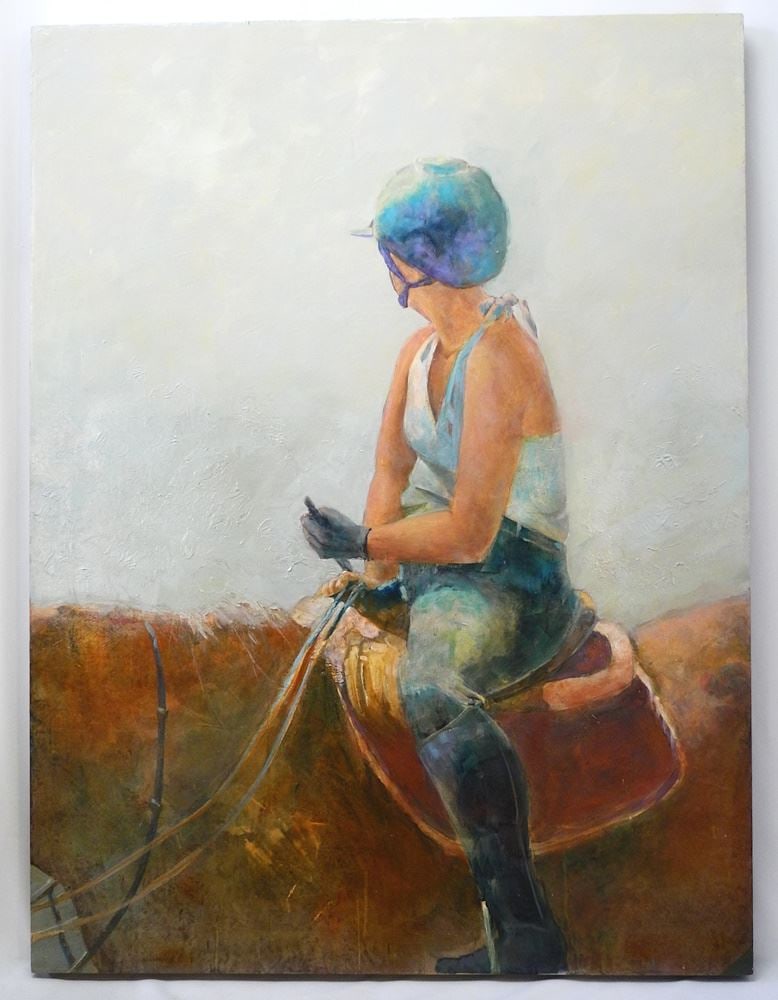 Acrylic on Board signed J. (Jean) Aten, 48" x 36", "I Dream of Horses" , 2016.: Acrylic on Board signed J. (Jean) Aten, 48" x 36", "I Dream of Horses" , 2016.