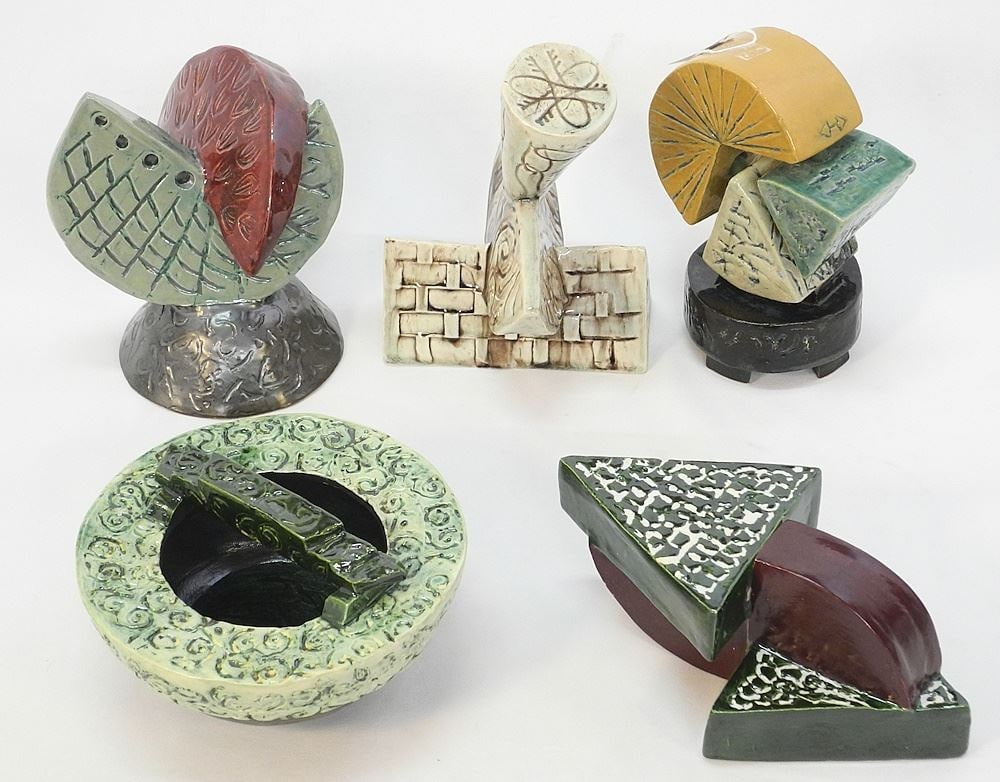 5 Ceramic Sculptures Monogrammed & Attributed to Denise Duncan, 4 3/4" - 8 1/2"h. (1 of 5)