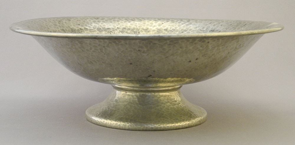 Liberty & Co. Tudric Pewter Compote, 3 1/2" x 10" Diameter.: Liberty & Co. Tudric Pewter Compote, 3 1/2" x 10" Diameter.