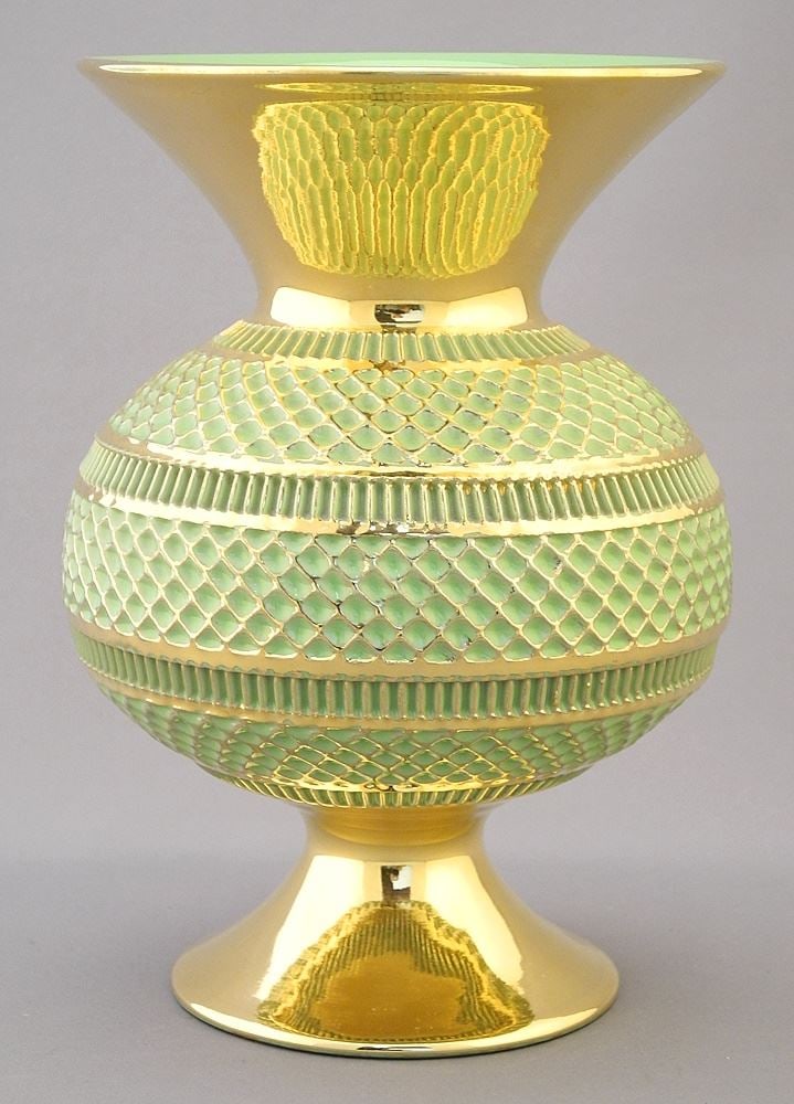 "Florentine" Italian Ceramic Vase, 7 3/8"h. (1 of 2)