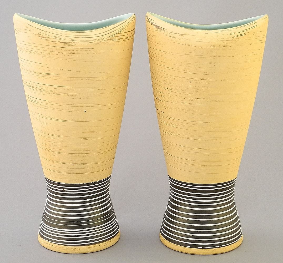 Pair of West German Pottery Vases, 8"h. (1 of 3)