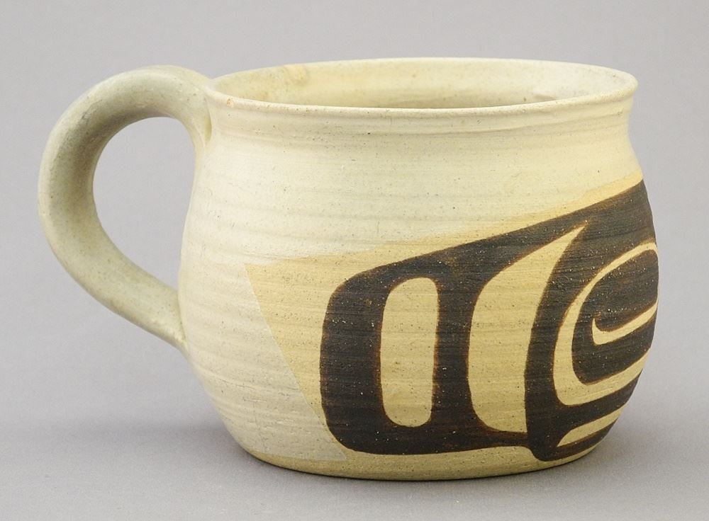 Pottery Mug signed JC (Judy Cranmer) , 2 3/4"h.: Pottery Mug signed JC (Judy Cranmer) , 2 3/4"h.