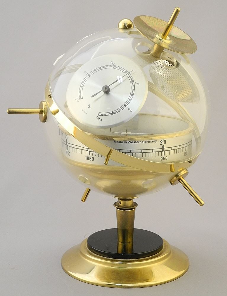 Huger BGM Sputnik Hydrometer Barometer, 7 1/2"h.: Huger BGM Sputnik Hydrometer Barometer, 7 1/2"h.