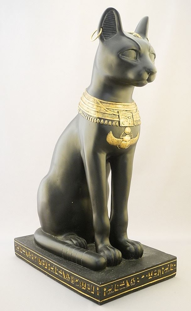 Egyptian Style Cat Figure, 16 1/2"h. (1 of 2)