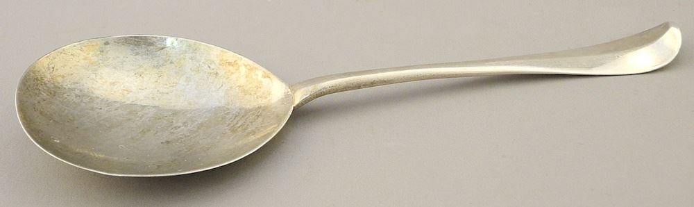 Dutch First Standard (marked) Silver Lifting/Fried Egg Spoon, 8 1/2"L, 82g.: Dutch First Standard (marked) Silver Lifting/Fried Egg Spoon, 8 1/2"L, 82g.