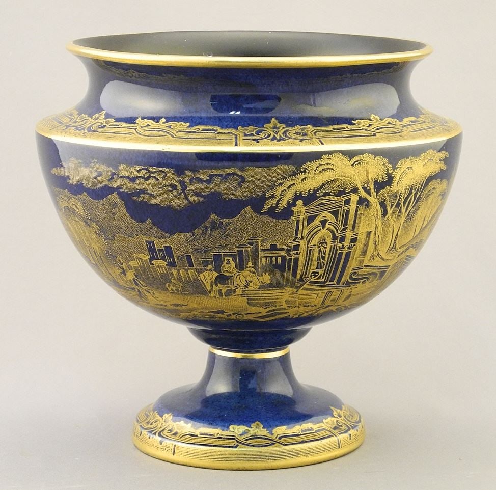 Carlton Ware Blue & Gold China Bowl, 6".: Carlton Ware Blue & Gold China Bowl, 6".