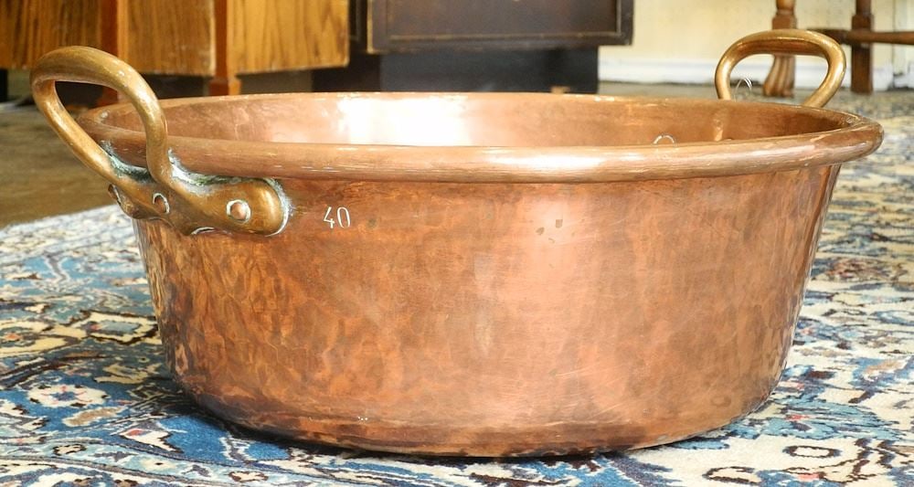 19th C. Copper Preserving Pan, 20 3/8"w. (1 of 2)