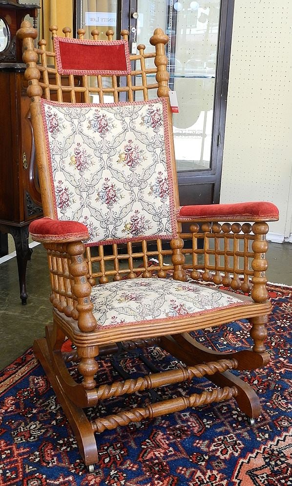 Hunzinger Spindle & Ball Platform Rocking Chair.: Hunzinger Spindle & Ball Platform Rocking Chair.