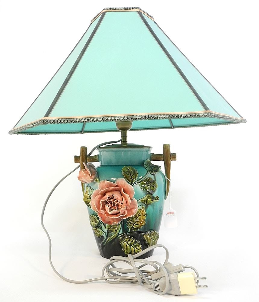 French Majolica Table Lamp, 19 3/8" h. (1 of 3)