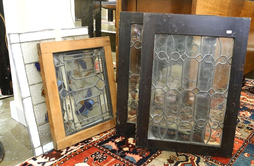 5 Leaded Glass Windows (as found, cracking noted). (1 of 4)