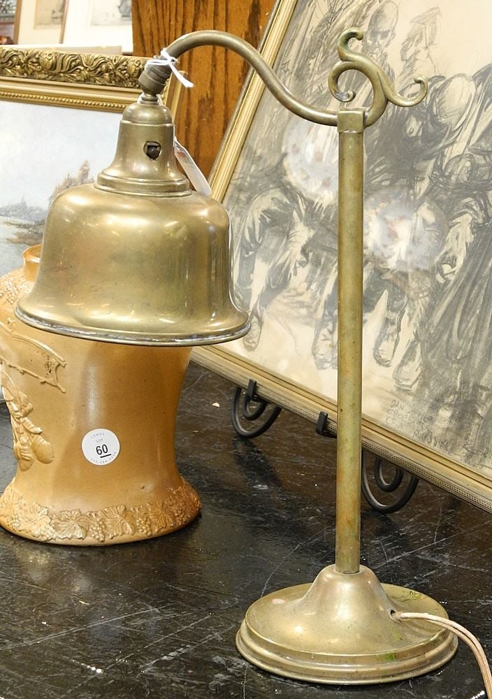 Vintage Brass Desk Lamp, 15 3/4"h. (1 of 1)