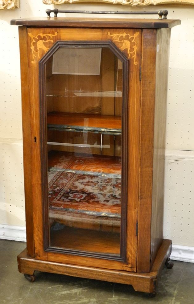 19th C. Inlaid Mahogany Sheet Music Cabinet, 36"h. (1 of 4)