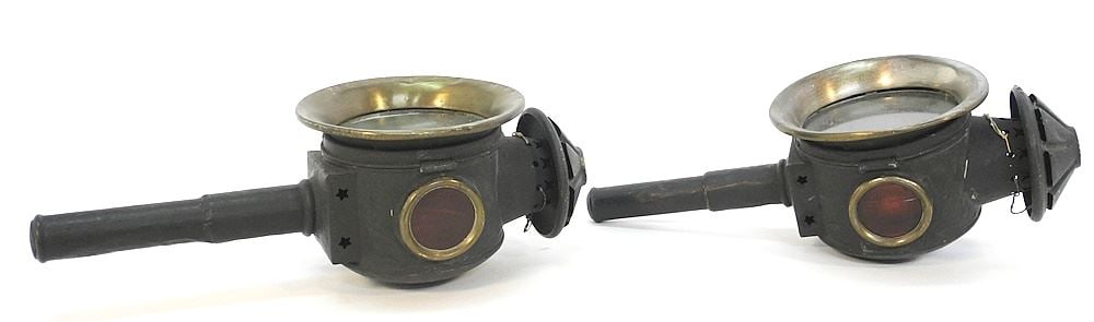 Pair of 19th C. Coach Lamps with Parisian Customs Seal. (1 of 3)