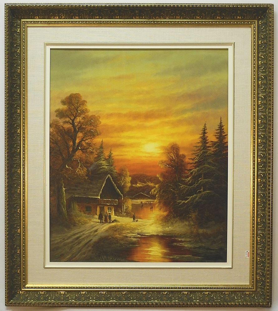 Oil on Canvas signed (Hans Joachim) Spichalski, 24" x 20", "Tyrolean Winter Scenes".: Oil on Canvas signed (Hans Joachim) Spichalski, 24" x 20", "Tyrolean Winter Scenes".