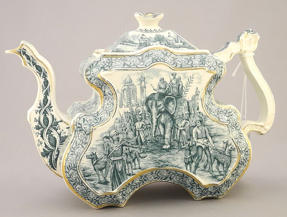 Burgess & Leigh Pottery Teapots / Indian Scenes, 6 5/8"h. (1 of 3)