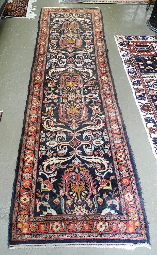 Persian Hand Knotted Wool Runner Approximately 9'11" x 2'10". (1 of 4)