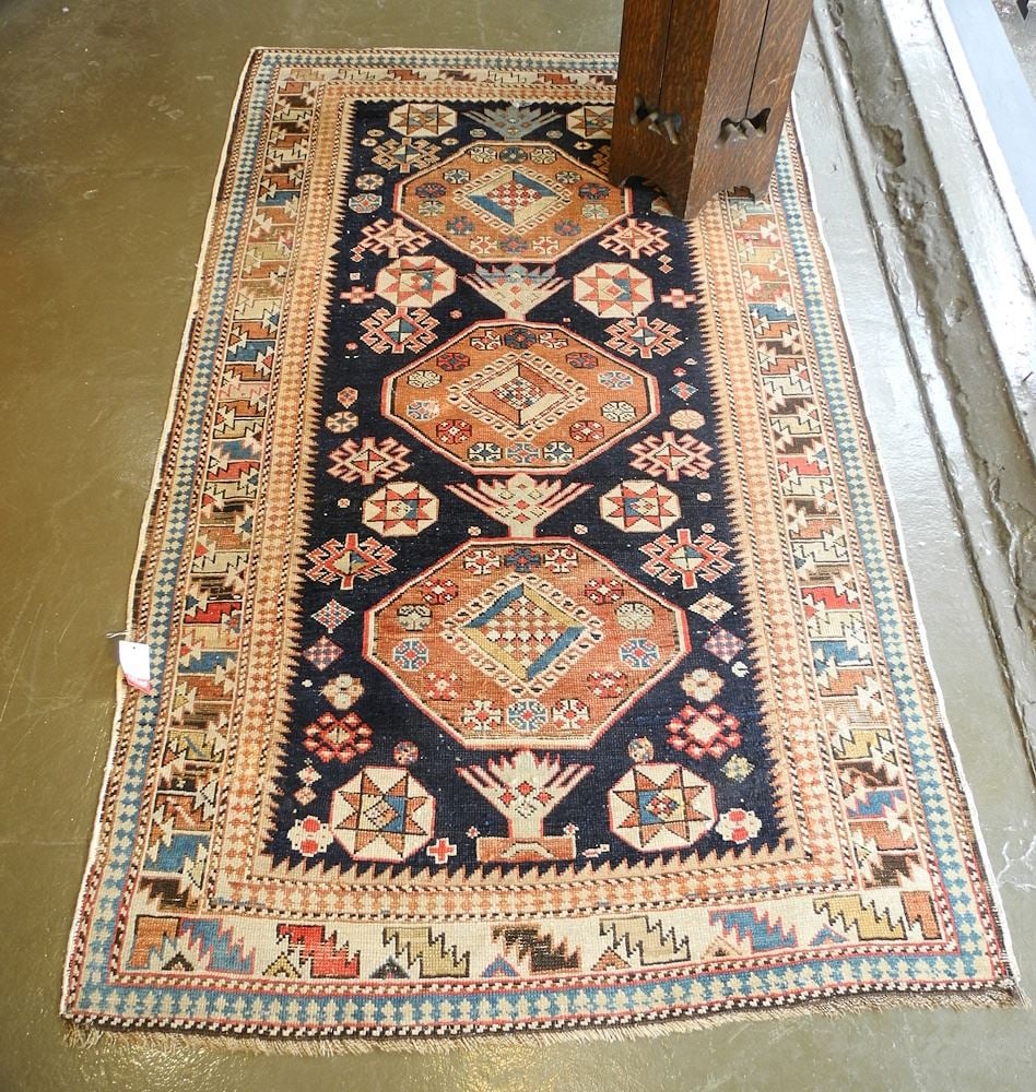 Caucasian Wool Carpet Approximately 5'11" x 3'6". (1 of 6)