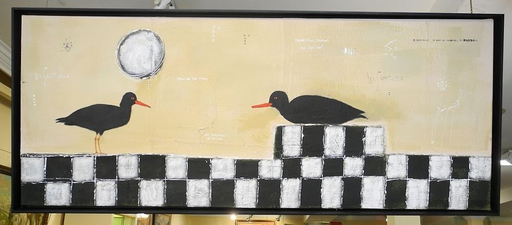 Acrylic on Canvas signed Jimmy Wright, 24" x 60", "Zero 4 Oscar". (1 of 3)