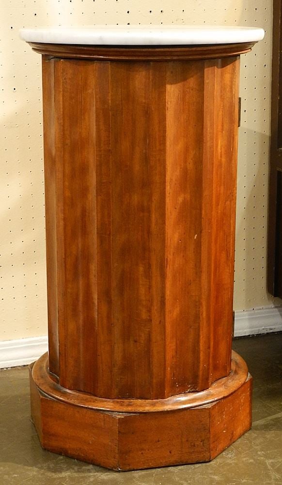 19th C. Marble Top Night Stand, 29 3/4"h.: 19th C. Marble Top Night Stand, 29 3/4"h.