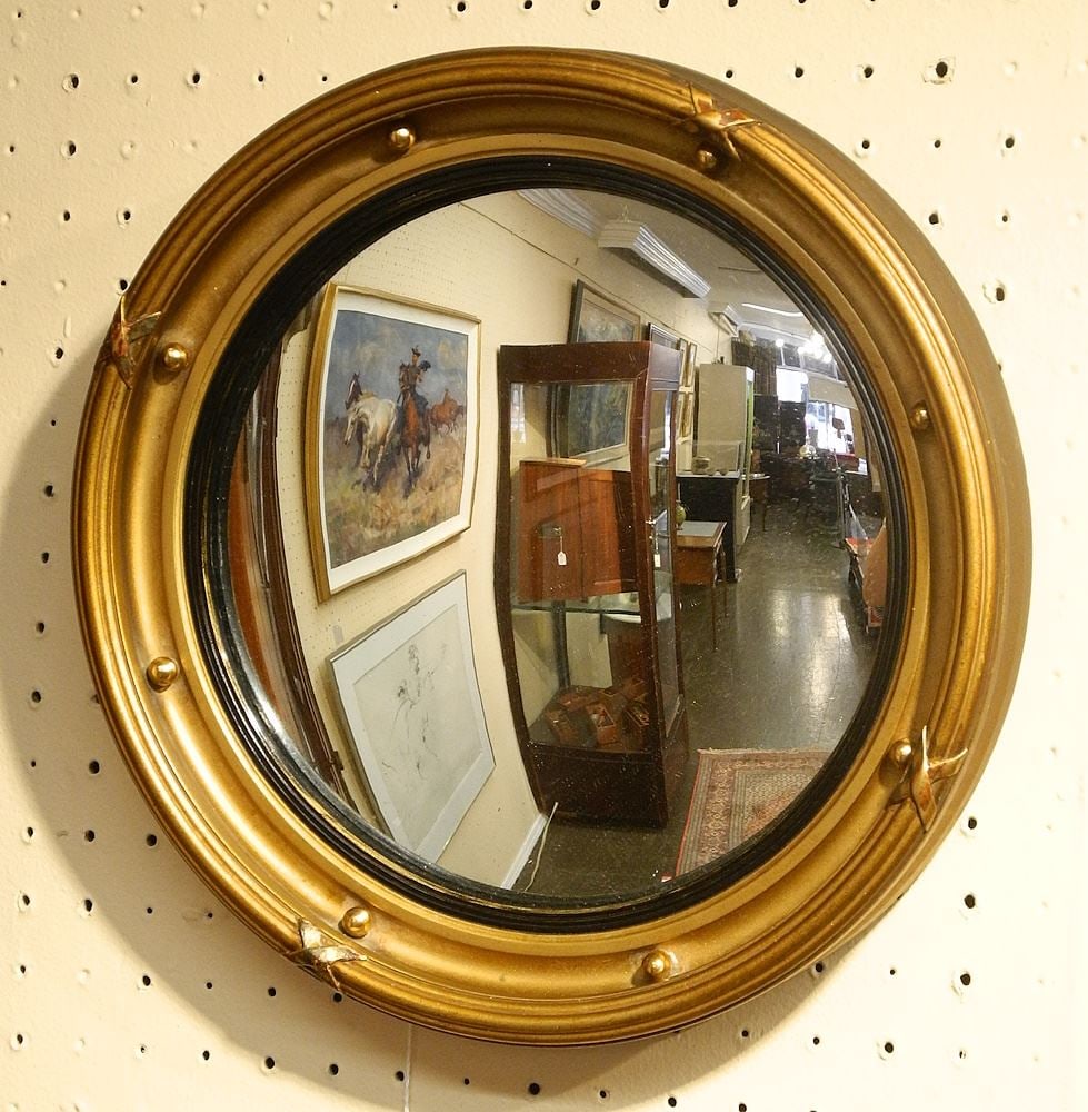 20th C. Gilt Bullseye Mirror Frame , 13 1/4". (1 of 3)
