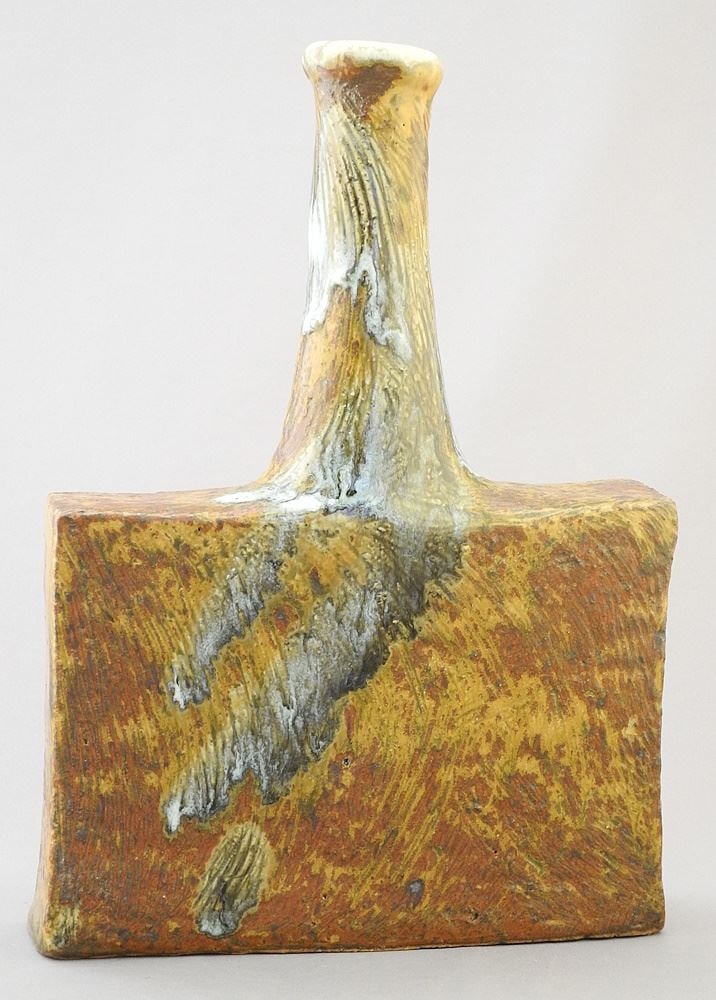 Stoneware Bottle Vase signed (Walter) Dexter, 10 5/8"h. (1 of 7)