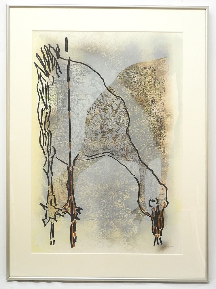 Lithograph HC signed (Jean Paul) Riopelle, 35 3/8" x 23 15/16", "Affich Avant La Letter 21 (1 of 9)