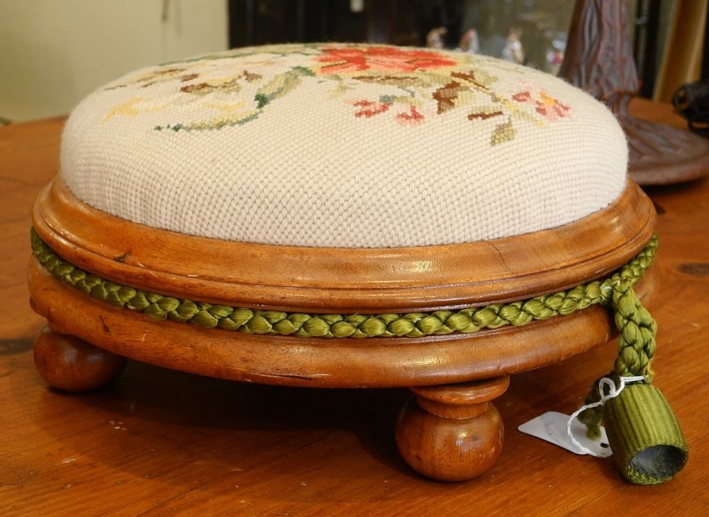 Vintage Round Stool, 12" Diam. (1 of 2)