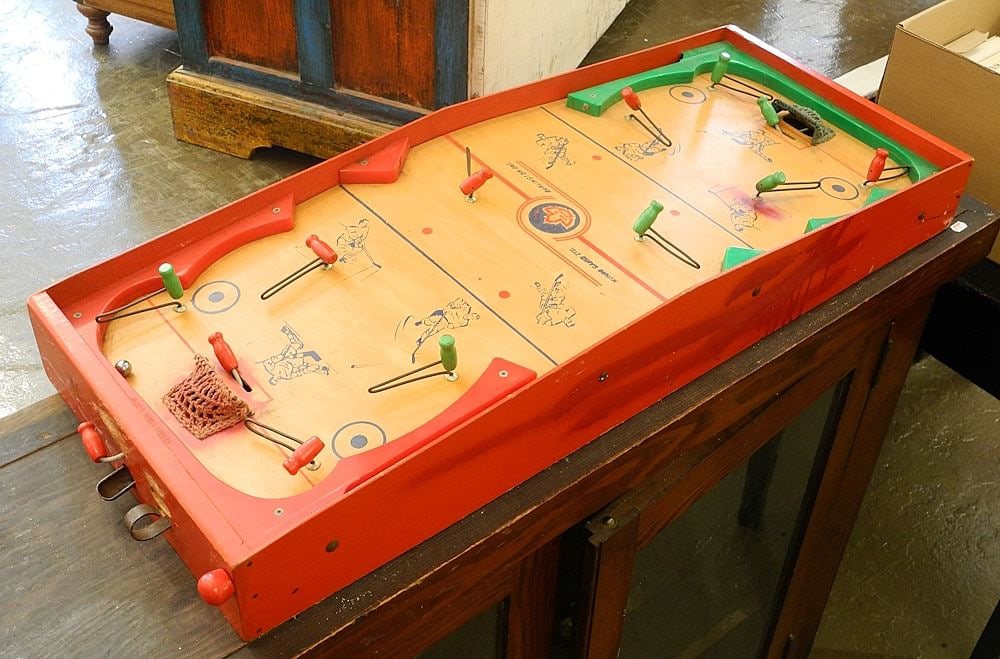 Munro Canada Ltd. Wood Table Top Hockey Game, 36"L. (1 of 3)