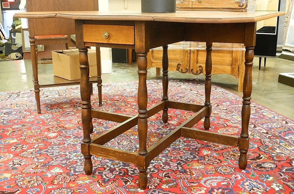Vintage Walnut Drop Leaf Table, 30 1/2"h. (1 of 2)