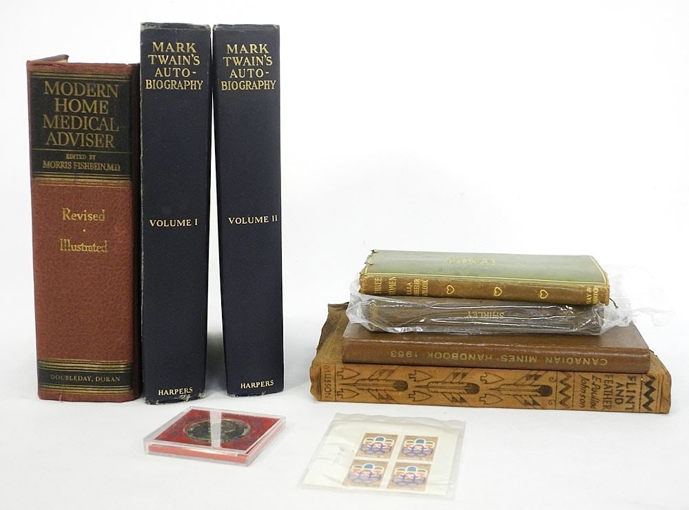 Collection of Old Books: Medical/ Mark Twain/ Pauline Johnson/ Bronte/ Wilcox (1 of 2)