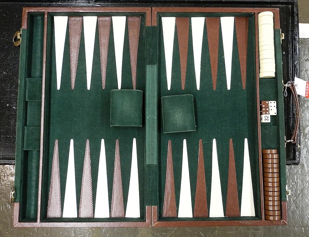 Backgammon Set in Case, 19 3/4"w. (1 of 2)