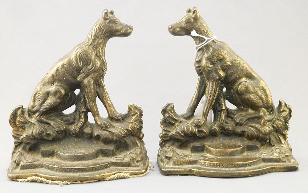Pair of Vintage "A Sportsman's Friend" Bookends, 6 1/2"h.: Pair of Vintage "A Sportsman's Friend" Bookends, 6 1/2"h.