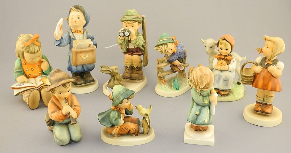 Collection of Goebel Hummel Figures, (little shopper chipped). -: Collection of Goebel Hummel Figures, (little shopper chipped). -