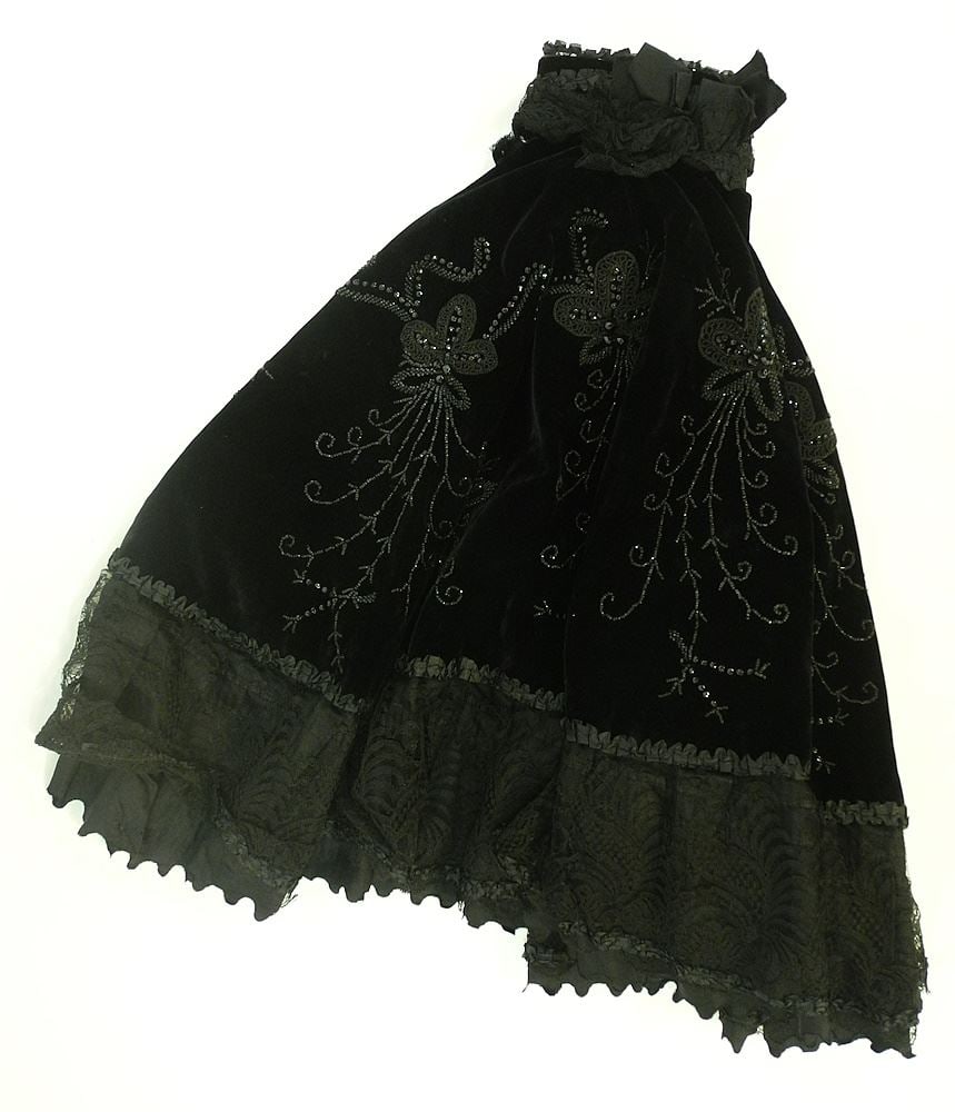 Black Victorian Beaded Cape, Approx. 26"h. (1 of 2)