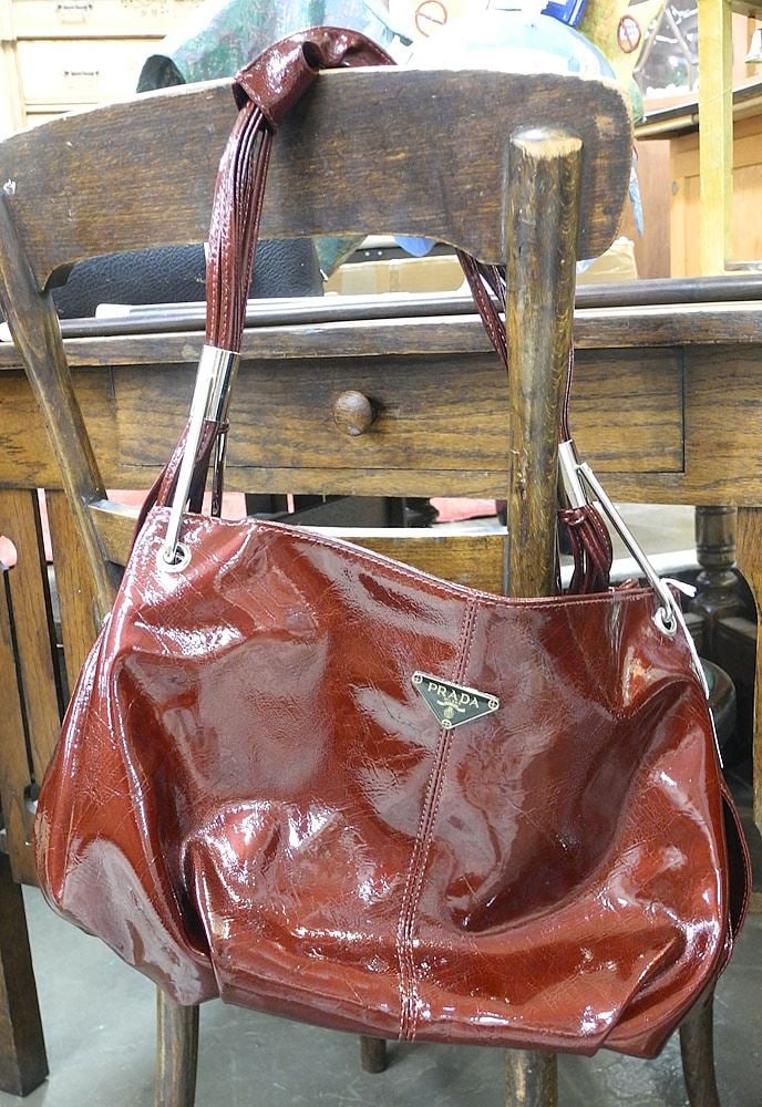 Prada-Style Red Wine Colored Designer Bag.: Prada-Style Red Wine Colored Designer Bag.