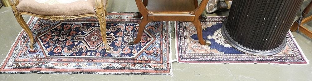 2 Persian Wool Mats Approximately 3'10" x 2'3" & 3'1" x 1'9". (1 of 1)