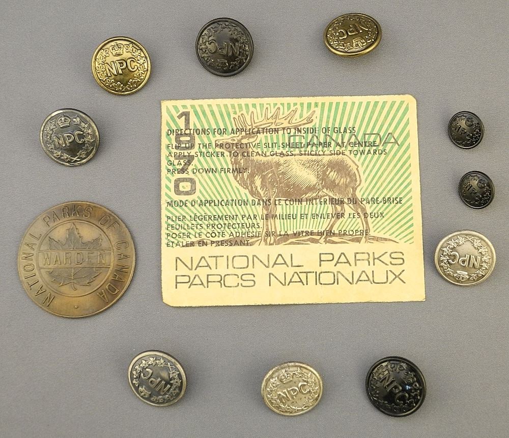 Collection of National Parks of Canada Warden Badge / Buttons / Pass (1 of 1)