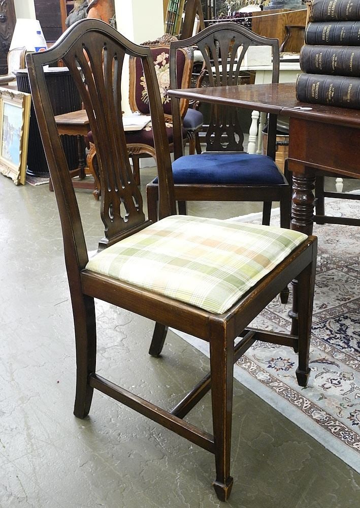 Harlequin Set of 6 Mahogany & Oak Dining Chairs.: Harlequin Set of 6 Mahogany & Oak Dining Chairs.