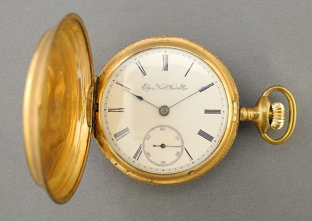 Gold Filled Elgin Pocket Watch C. 1890, 2 1/8" Diameter (not running). (1 of 5)