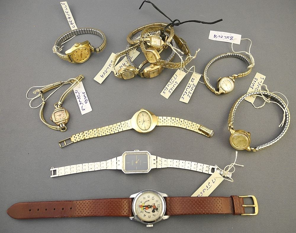 Collection of Ladies & Mickey Mouse Watches (as found / as is). (1 of 1)