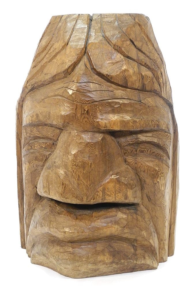 Squamish Portrait Mask signed Patrick Nutrall, 20"h.: Squamish Portrait Mask signed Patrick Nutrall, 20"h.