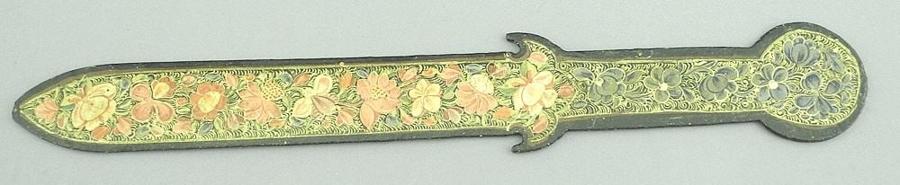 Antique Persian Qajar Galamdan Lacquer Paginator, 11"L. (1 of 2)