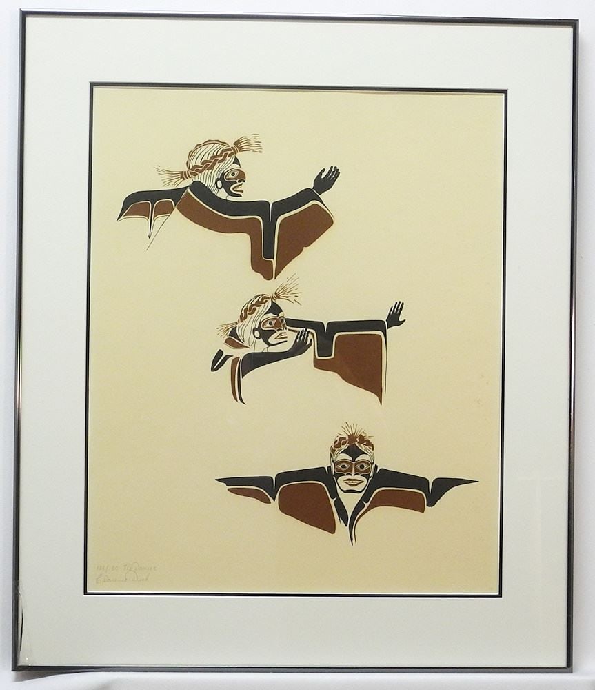 Serigraph signed Clarence Dick, 21 3/4" x 17 3/4", "The Dancer" #125/ 150.: Serigraph signed Clarence Dick, 21 3/4" x 17 3/4", "The Dancer" #125/ 150.
