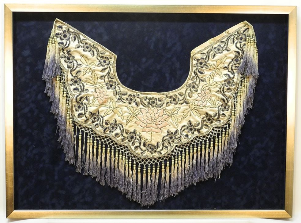 Qing Silk Tasseled Collar, 14 1/4 x 20 1/2", Framed.: Qing Silk Tasseled Collar, 14 1/4 x 20 1/2", Framed.