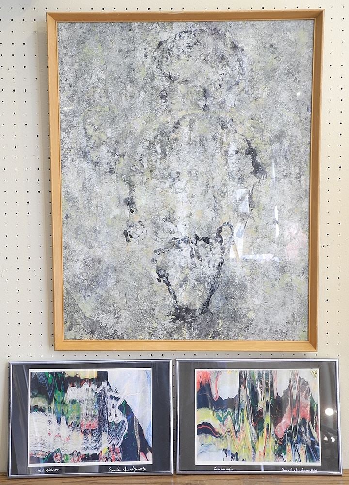 Mixed Media on Paper signed Sarah Jackson'58, 28" x 22", "Figure Study ", Includes 2 Digital Imag: Mixed Media on Paper signed Sarah Jackson'58, 28" x 22", "Figure Study ", Includes 2 Digital Imag