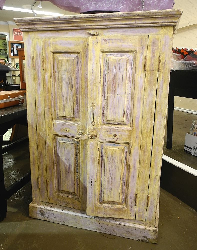 Painted Double Door Cupboard, 52 1/2"h. (1 of 3)