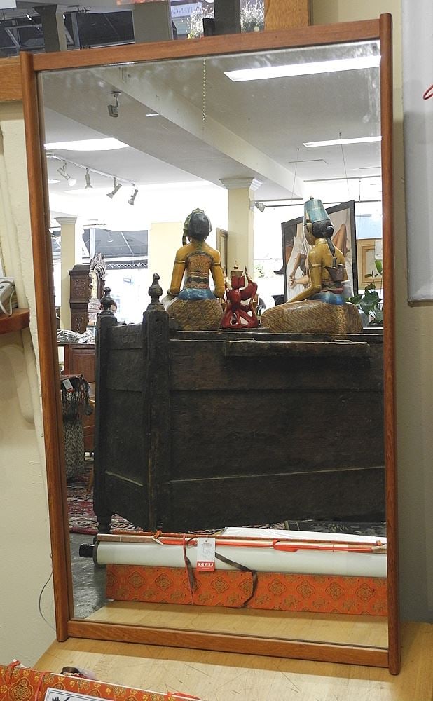 Danish Modern Teak Wall Mirror, 42 1/4" x 25 1/4". (1 of 1)