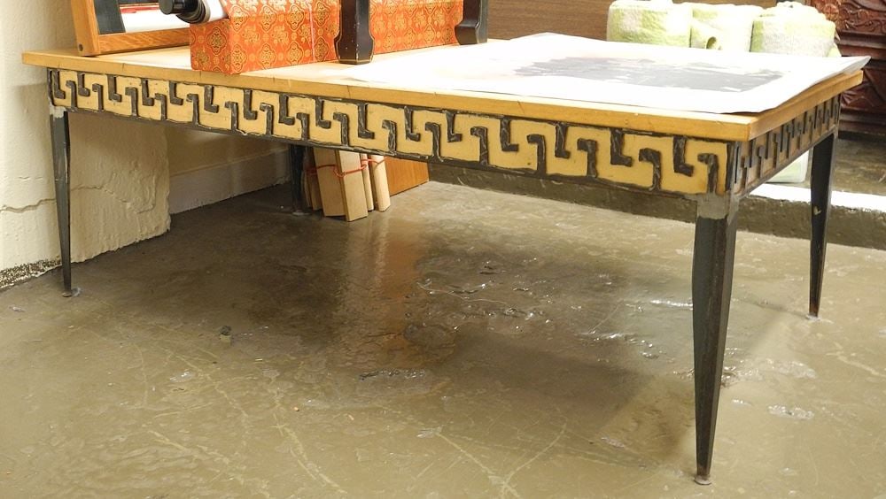 Contemporary Key Motif Work Low Table, 48"w. (1 of 2)