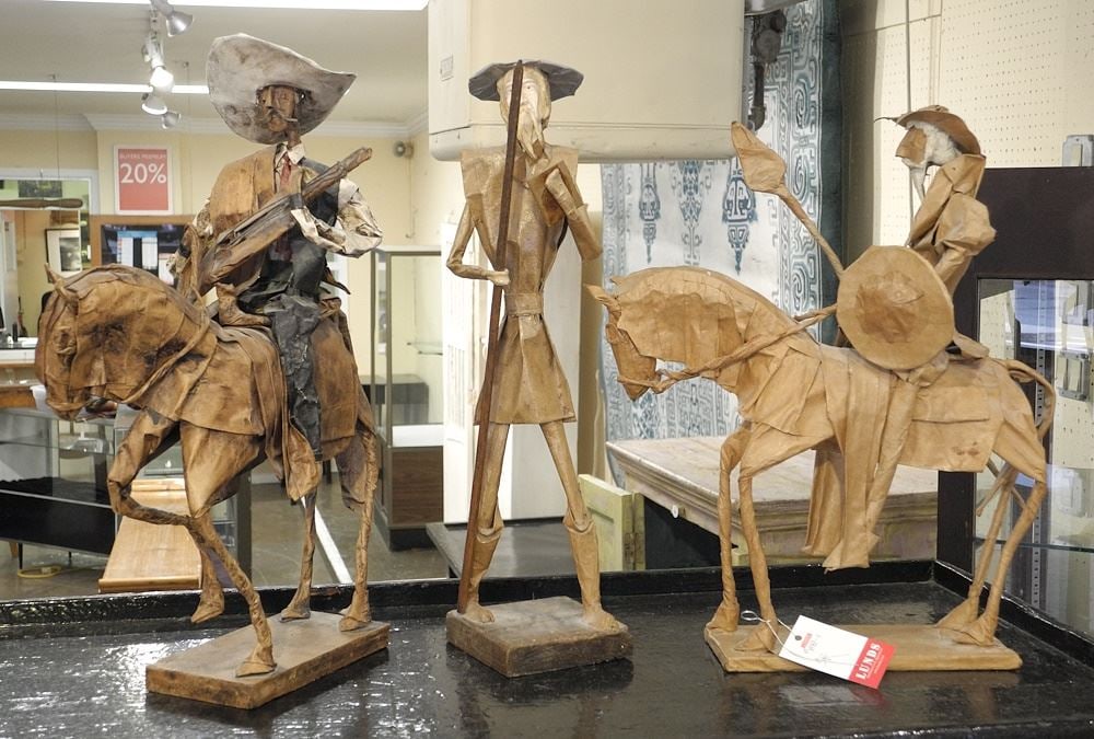 3 Mexican Don Quixote Figures, Paper Mache & Wood, 16" - 17"h. (1 of 1)